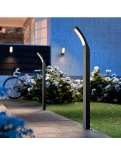 Poste LED exterior largo antracita Splay 2