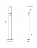 Poste LED exterior largo antracita Splay dimensiones