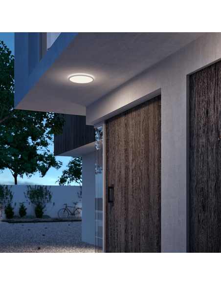 Plafón LED exterior redondo extraplano SuperSlim blanco Philips