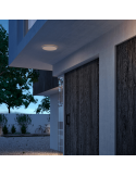 Plafón LED exterior redondo extraplano SuperSlim blanco ambiente