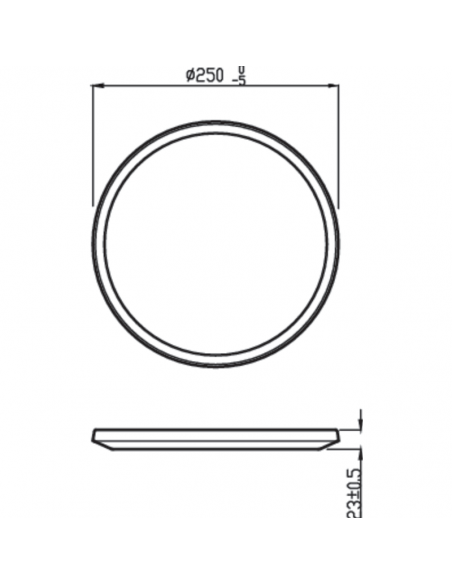 Dimensions du plafonnier LED d'extérieur rond extra-plat SuperSlim
