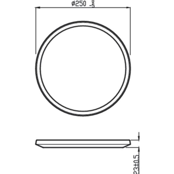 Dimensions du plafonnier LED d'extérieur rond extra-plat SuperSlim