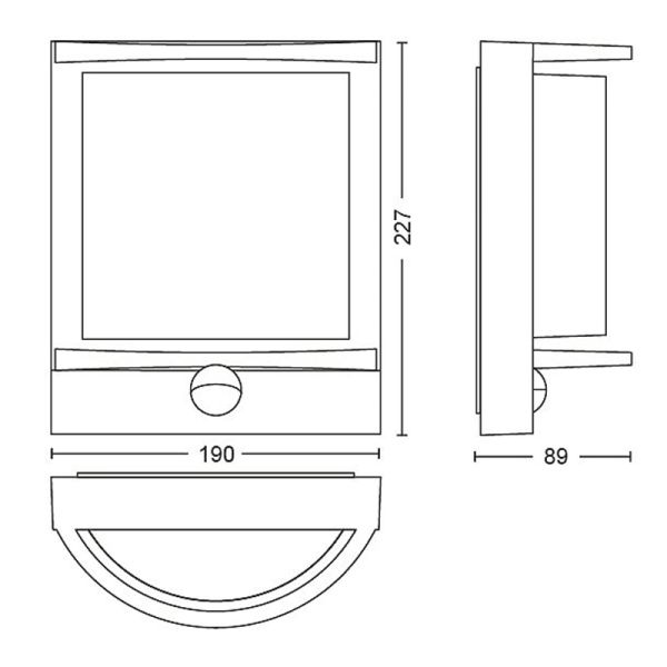 Applique d'extérieur anthracite Samondra mesure