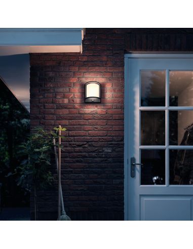 Aplique de pared exterior antracita Samondra con sensor ambiente