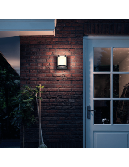 Candeeiro de parede exterior antracite Samondra com sensor de ambiente