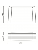 Aplique exterior de aluminio Shades 1xE27 dimensiones