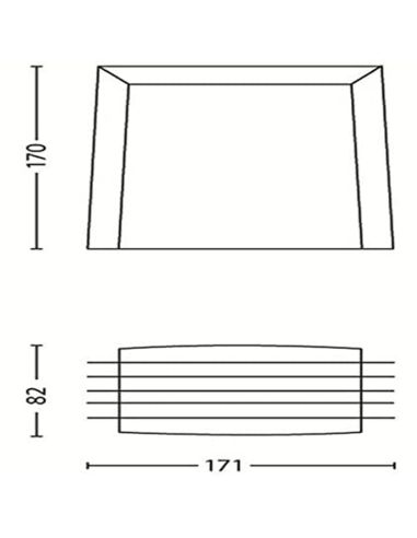 Dimensões da luminária de parede externa em alumínio Shades 1xE27