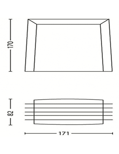 Aplique exterior de aluminio Shades 1xE27 dimensiones