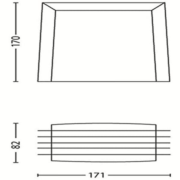 Dimensões da luminária de parede externa em alumínio Shades 1xE27