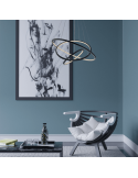Lámpara LED colgante wifi Aaron antracita ambiente