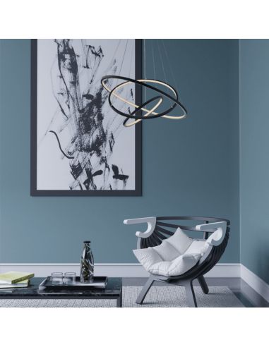 Lámpara LED colgante wifi Aaron antracita ambiente