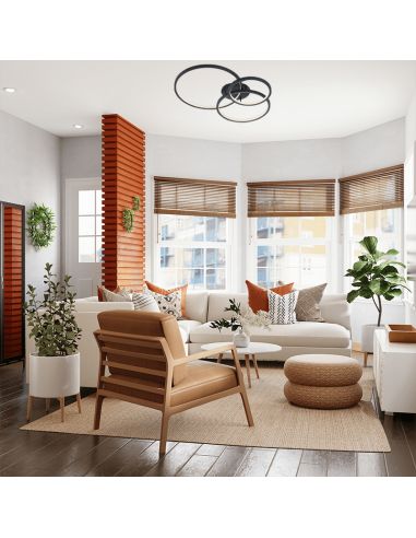 Plafonnier LED Smart Aaron anthracite 36,5W ambiant