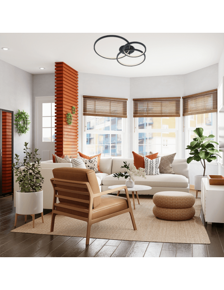 Plafón LED smart Aaron antracita 36,5W ambiente