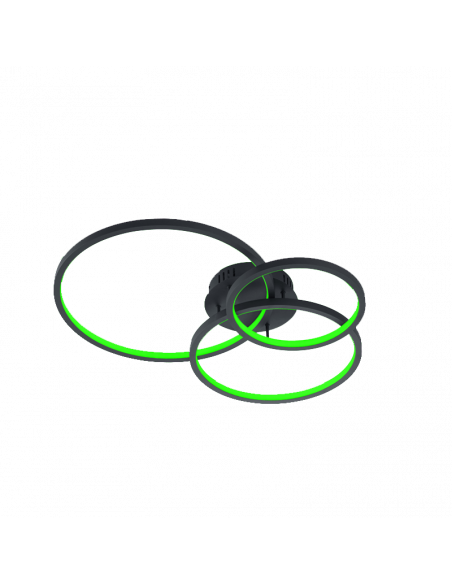 Plafón LED smart Aaron antracita 36,5W wiz