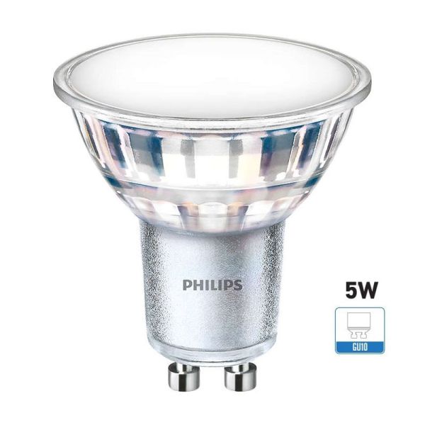 Bombilla LED GU10 Dicroica | Philips GU10 LED Cristal 120º CorePro Led Spot | LeonLeds Iluminación