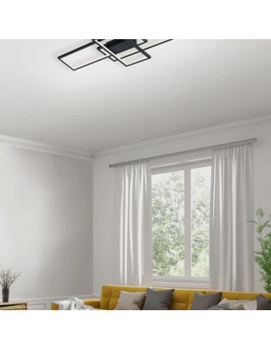 Plafonnier LED d'ambiance Minimaliste Wi-Fi Thiago 36W Anthracite