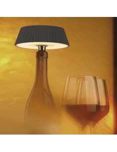 Lámpara de mesa sin cables para botella Relax negra 2