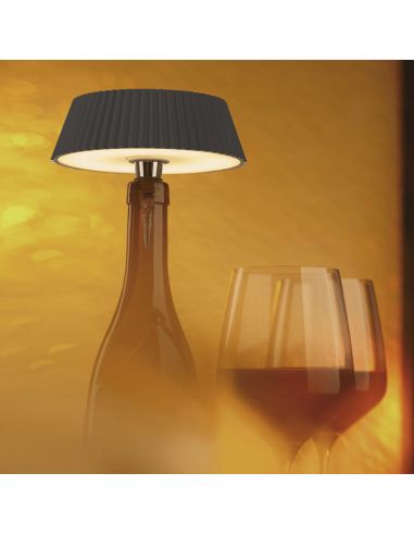 Lámpara de mesa sin cables para botella Relax negra ambiente