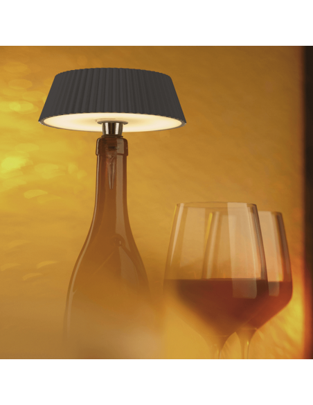 Lámpara de mesa sin cables para botella Relax negra ambiente