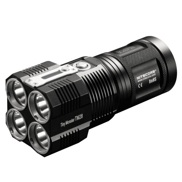 Muito potente lanterna de mão LED 6000Lm TM28 com tela Oled Nitecore | leonleds