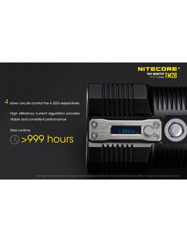 Pantalla oled de Linterna de mano LED muy potente 6000Lm TM28 Nitecore | LeonLeds