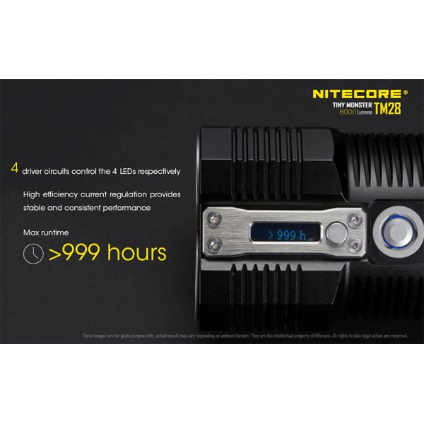 Pantalla oled de Linterna de mano LED muy potente 6000Lm TM28 Nitecore | LeonLeds