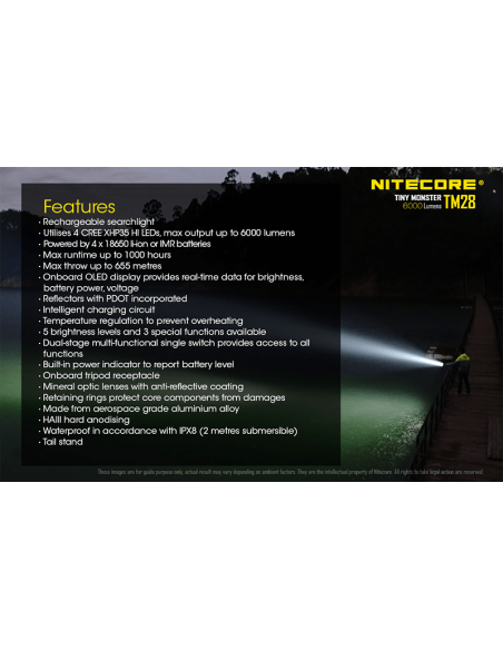 Pantalla oled de Linterna de mano LED muy potente 6000Lm TM28 Nitecore | LeonLeds