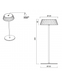 Lámpara de mesa exterior portátil Relax blanco dimensiones