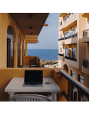 Lámpara de sobremesa exterior Relax Corten ambiente