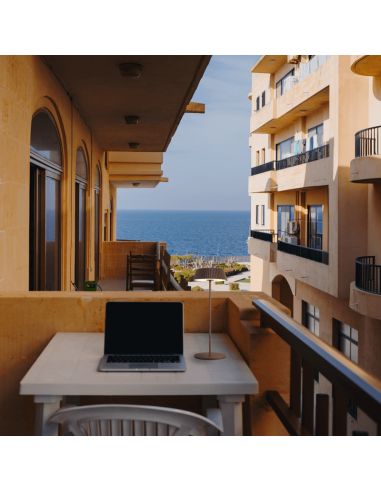 Lámpara de sobremesa exterior Relax Corten ambiente