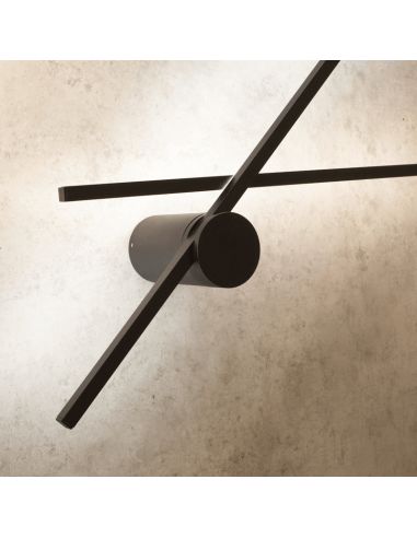 Aplique LED minimalista Tobago negro detalle