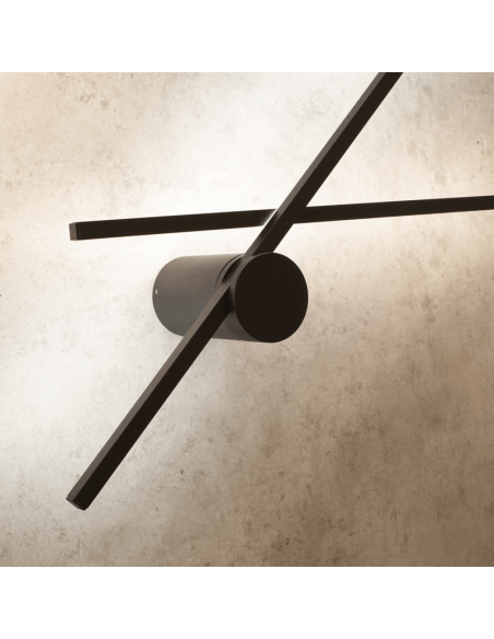 Aplique LED minimalista Tobago negro detalle