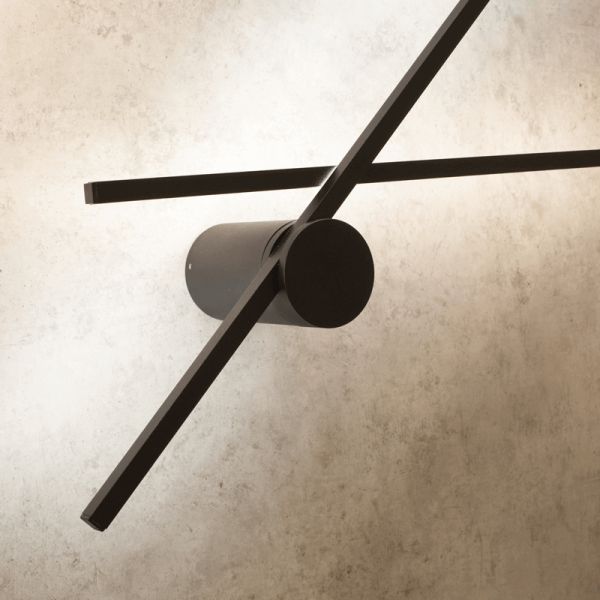 Aplique LED minimalista Tobago negro detalle