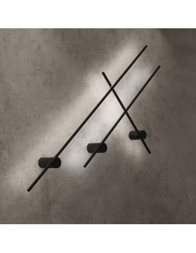 Luz de parede LED Tobago preta minimalista