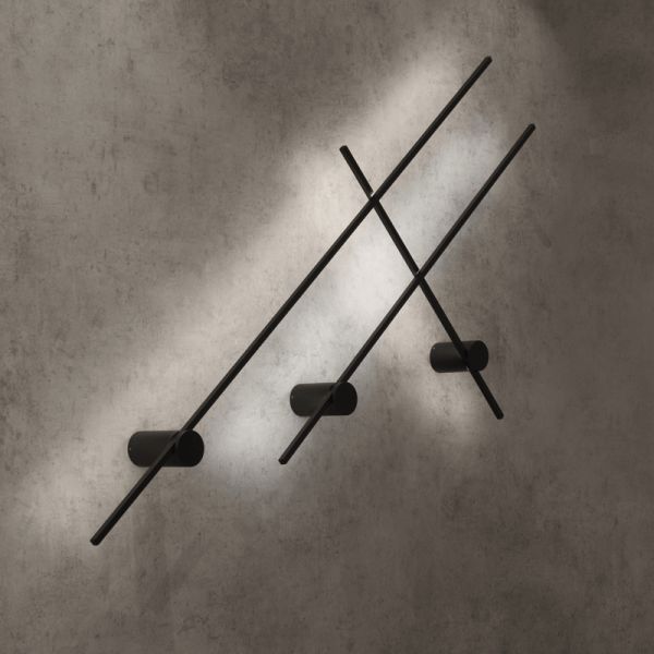 Aplique LED minimalista Tobago negro  tamanho