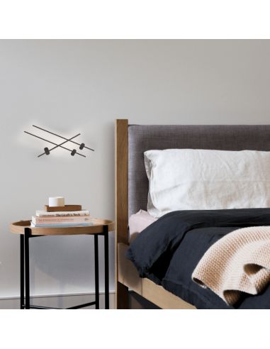 Aplique LED minimalista Tobago negro ambiente