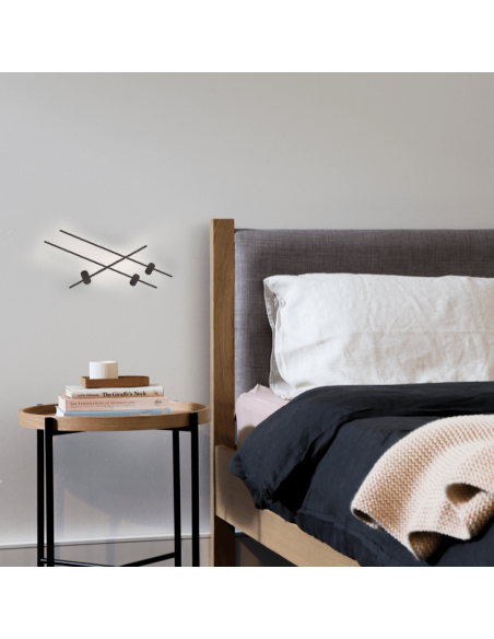 Aplique LED minimalista Tobago negro ambiente