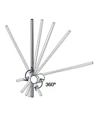 Aplique LED de metal Tobago blanco giratorio