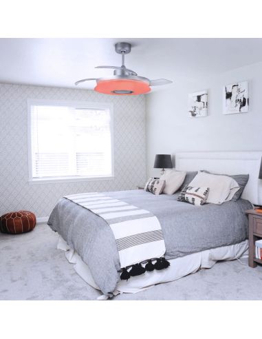 Ventilador Gaby RGB LED com motor DC e alto-falante