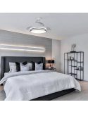 Ventilador de teto LED DC Louis ambiente regulável branco