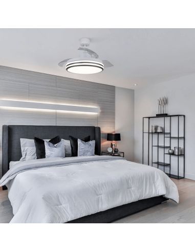 Ventilador de techo LED DC Louis dimmable blanco ambiente