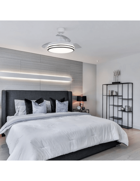 Ventilador de techo LED DC Louis dimmable blanco ambiente