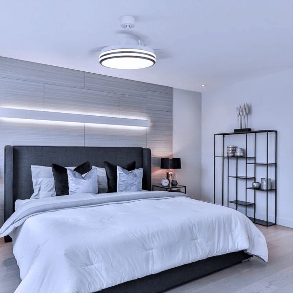 Ventilador de techo LED DC Louis dimmable blanco ambiente luz fría