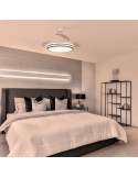 Ventilador de teto LED DC Louis luz ambiente branca regulável