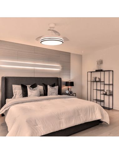 Ventilador de techo LED DC Louis dimmable blanco ambiente luz cálida