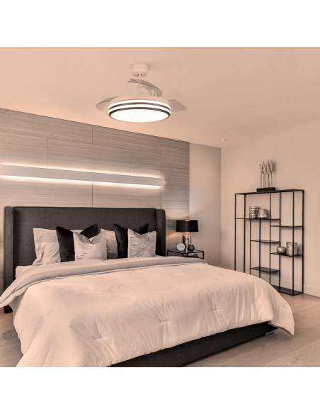 Ventilador de teto LED DC Louis luz ambiente branca regulável