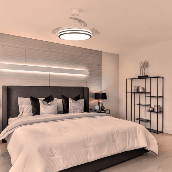 Ventilador de techo LED DC Louis dimmable blanco ambiente luz cálida
