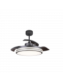 Ventilador de techo LED regulable Louis negro DC