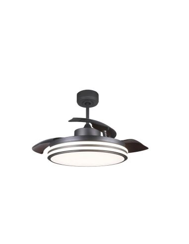 Ventilador de techo LED regulable Louis negro DC