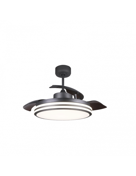 Ventilador de techo LED regulable Louis negro DC